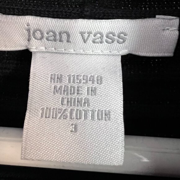 Joan Vass Black Geometric Cowl Neck Pullover 100% Cotton Sweater Size 3 - Picture 7 of 10